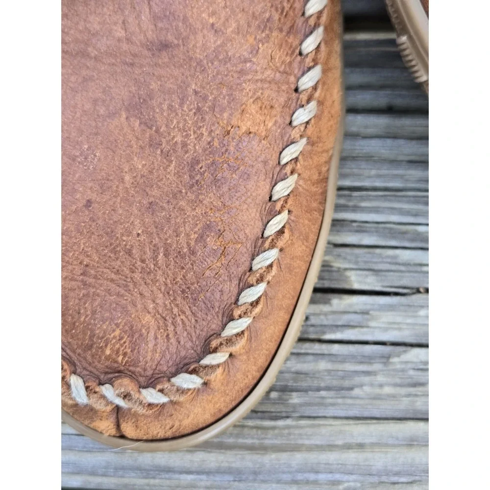 LL Bean Handsewn Flannel Lined Mocs Leather Boat Shoes Loafers Men's Size 11